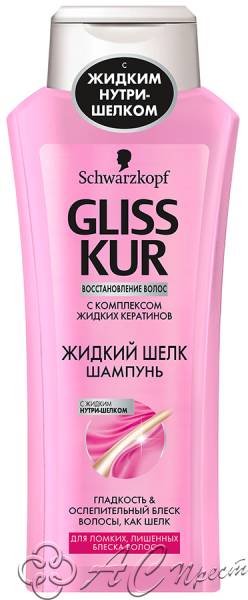 картинка GK Шампунь 400мл Жидкий шелк  /12 Фирма АС
