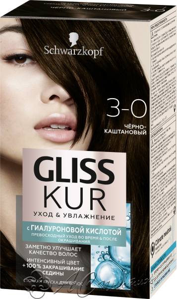 картинка Краска GLISS KUR 3.0 Черно-каштановый  /12 Фирма АС