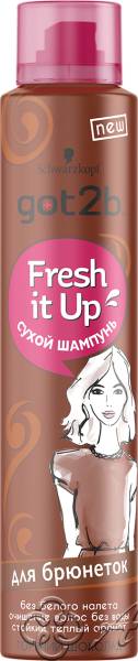 картинка GOT2B Fresh it Up Шампунь сухой 200мл парфюмир. Для брюнеток Горячий шоколад Фирма АС