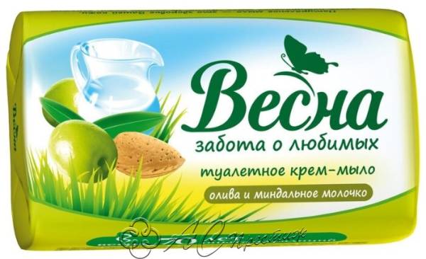 картинка Весна Мыло туал.90гр.Олива и Минд.мол. АССОРТИ Фирма АС