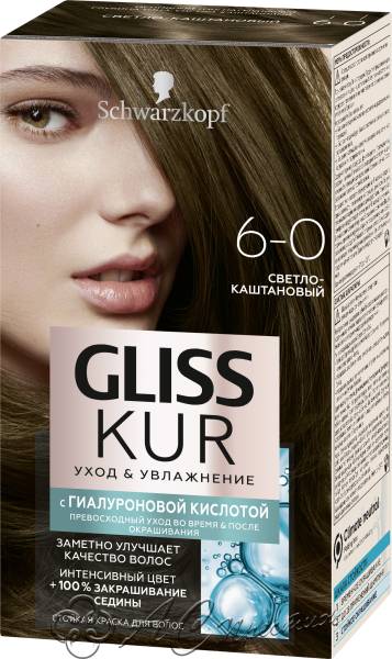 картинка Краска GLISS KUR 6.0 Светло-каштановый  /12 Фирма АС